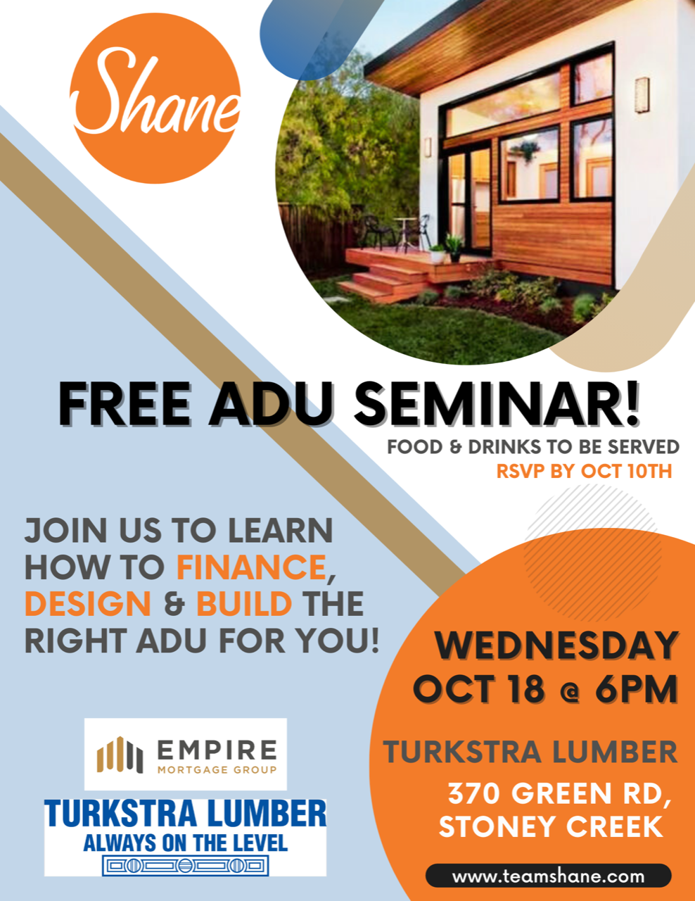Free ADU Seminar - Wednesday October 18 at 7 pm